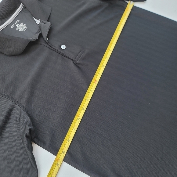 George Men’s Polo Shirt Black 3-Button Collar Short Sleeve Knit Size S (34-36) - Picture 3 of 7